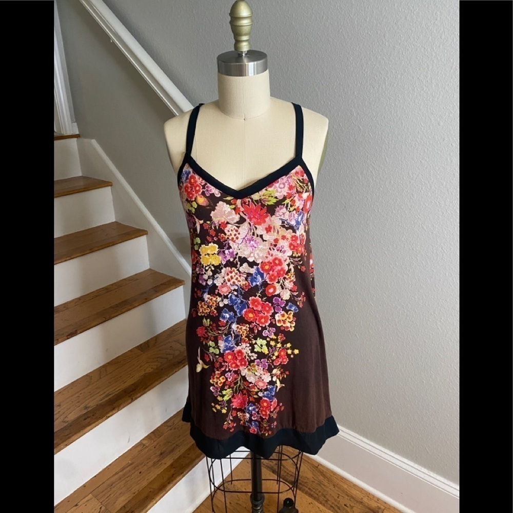 FLORA NIKROOZ Frida Floral Chemise Black​​​​​​​​​ - Picture 7 of 7